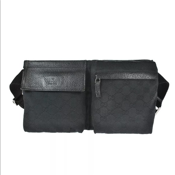 Gucci Handbags - Authentic Gucci black monogram canvas waist bag fanny pack bum bag belt bag